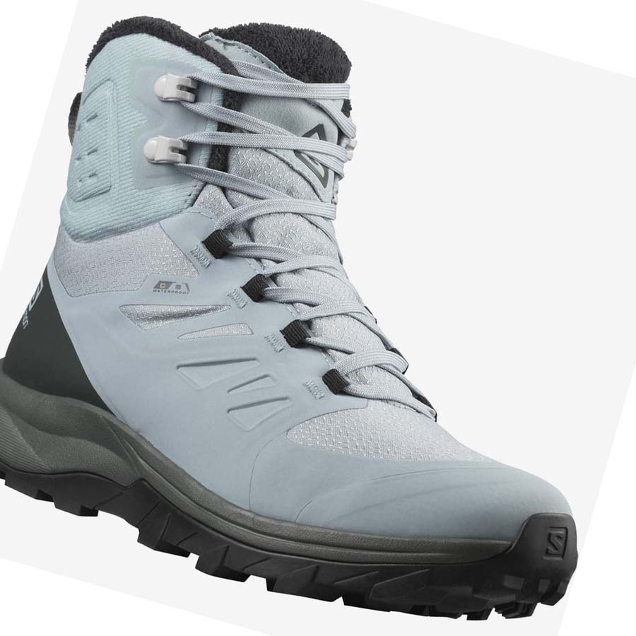 Salomon OUTBLAST THINSULATE™ CLIMASALOMON™ WATERPROOF Kadın Kışlık Botlar Mavi | TR 2612AHK